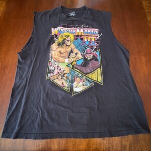 WWE WrestleMania VI Tank Top Hulk Hogan Macho Man Randy Savage Black Sleeveless